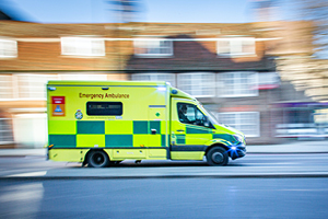 Ambulance on the road