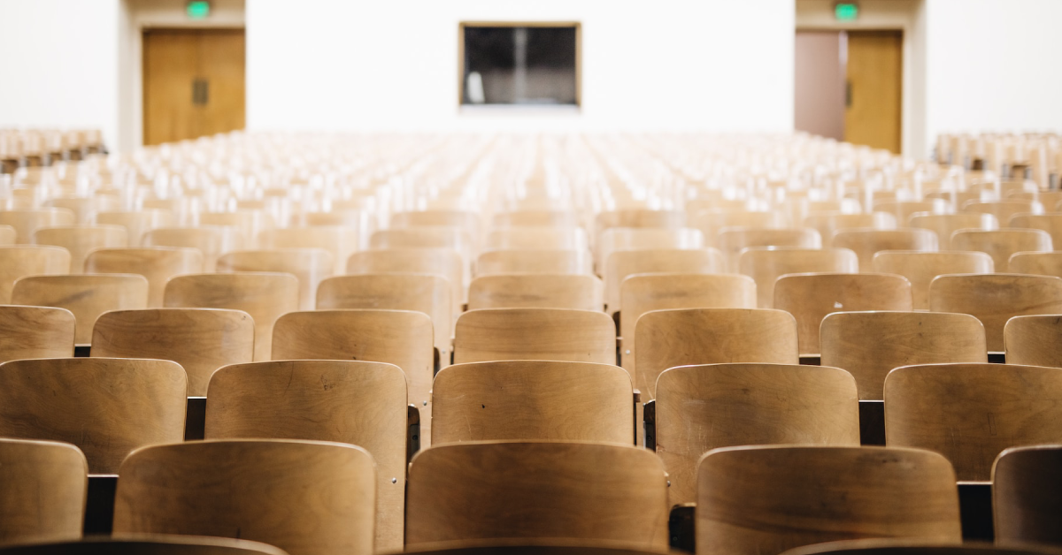 A university hall with no students present